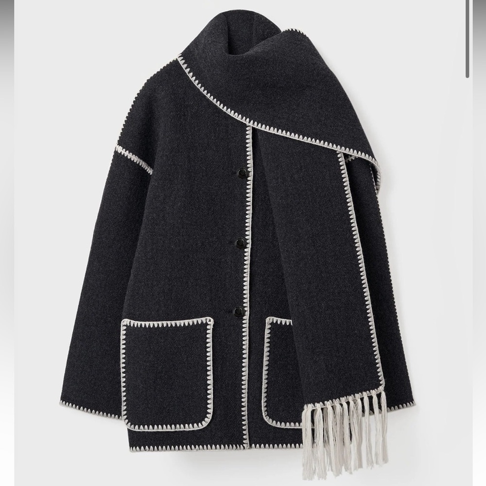 Toteme scarf jacket dark grey